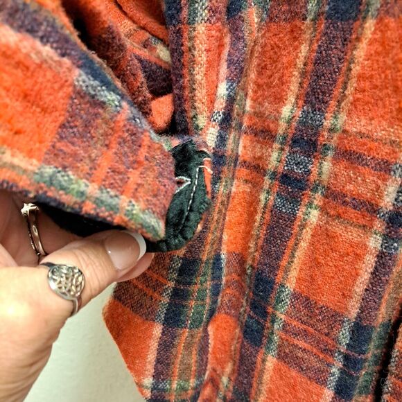 Mac Campbell Flannel Shirt Mens M Red Plaid Wool Blend Vintage XL 80s Hong Kong - Picture 5 of 11